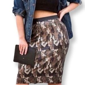Lane Bryant Women's  Sequi  Camouflage Pencil Skirt